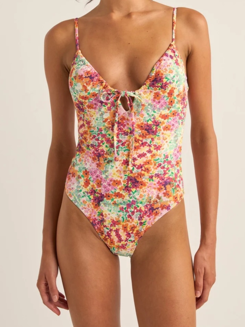 NWT Rhythm Free People Sierra Floral Ruffle One-Piece Swimsuit